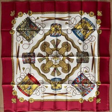 HERMES Carr 90 Silk Scarf LES