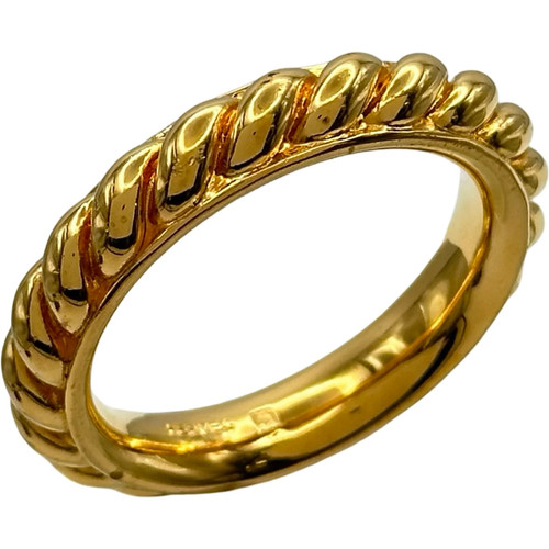 Hermes gold metal scarf ring - gold,