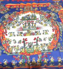 Hermes Carr 90 Silk Scarf