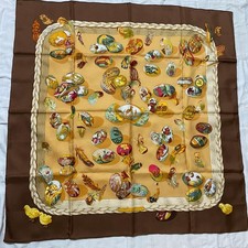 HERMES Carr 90 Silk Scarf